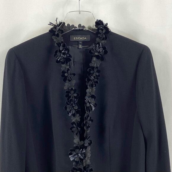 ESCADA 100% Wool Black Jacket Flowy Skirt Coordinates Suit Separates Set - Picture 8 of 10